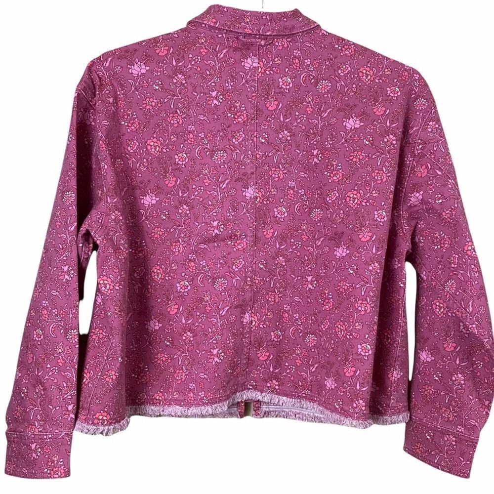ISAAC MIZRAHI LIVE Pink Floral Denim Jacket NWOT - Picture 7 of 7